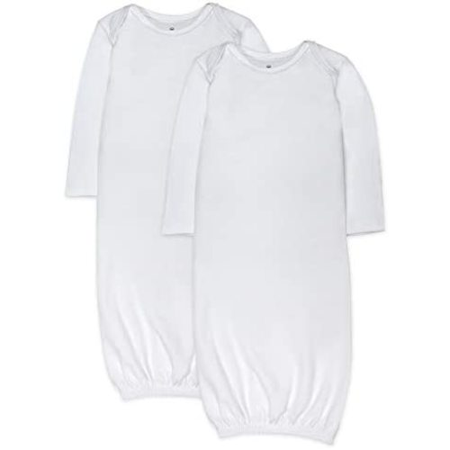 HonestBaby 2-Pack Sleeper Gowns Layette Sets 100% Organic Cotton for Newborn Baby Boys, Girls, Unisex