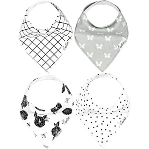 Copper Pearl Baby Bandana Drool Bibs for Drooling and Teething 4 Pack Gift Set Willow, Soft Set of Cloth Bandana Bibs for Any Baby Girl or Boy, Cute Registry Ideas for Baby Shower Gifts