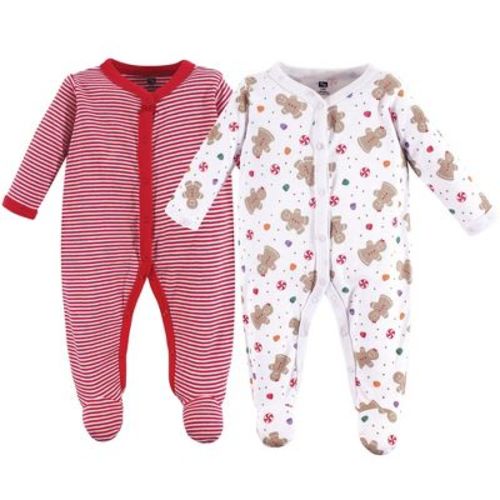 Hudson Baby Infant Girl Cotton Snap Sleep and Play 2pk, Sugar Spice, 6-9 Months
