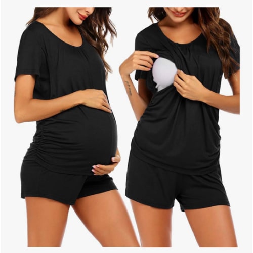 Ekouaer Womens Maternity Pajamas Nursing Pjs for Breastfeeding Soft Postpartum Lounge Sets Sleepwear Layer Pregnancy Clothes