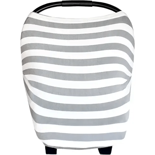 Baby Car Seat Cover Canopy and Nursing Cover Multi-Use Stretchy 5 in 1 Gift"The Harbor" by Copper Pearl