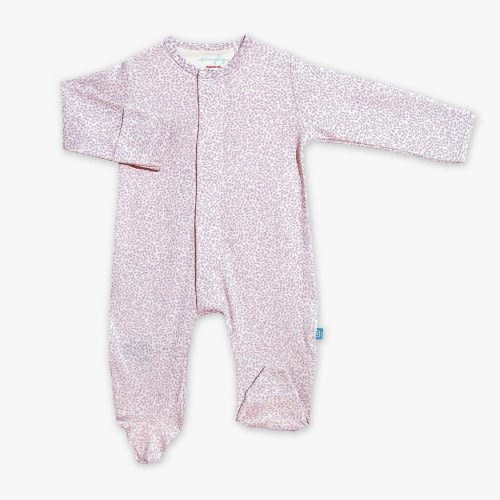 lilac foliage organic cotton magnetic footie