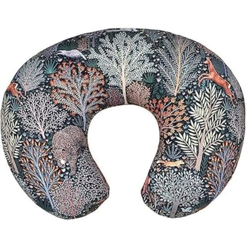 Nursing Pillow and Positioner, Breastfeeding, Bottle Feeding, Baby Sitting Support with Removable Ultra Soft Minky Cover, Tummy Time Support for Baby Boys and Girls (Lost Deer)