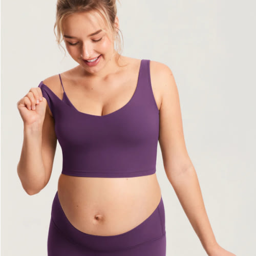 Nursing Crop Tank Top XL in deep purple