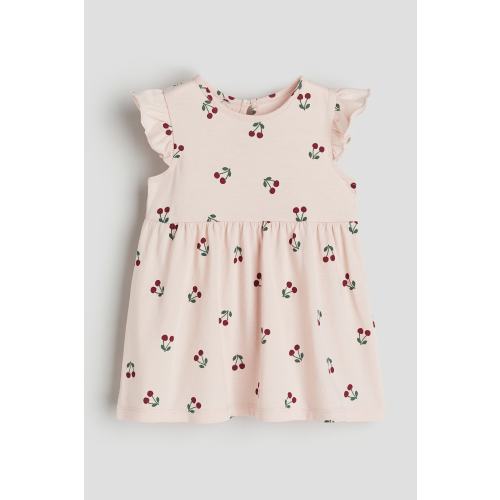 RUFFLE-TRIMMED JERSEY DRESS