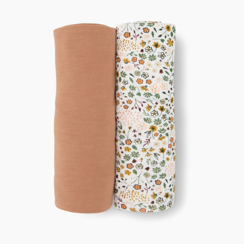 Little Unicorn Stretch Knit Swaddle 2-Pack - Pressed Petals