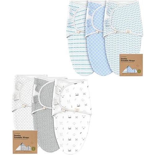KeaBabies 3-Pack Organic Baby Swaddle Sleep Sacks - Newborn Swaddle Sack, Ergonomic Baby Swaddles 0-3 Months, Swaddles for Newborns, Baby Sleep Sack, Baby Swaddle Blanket Wrap