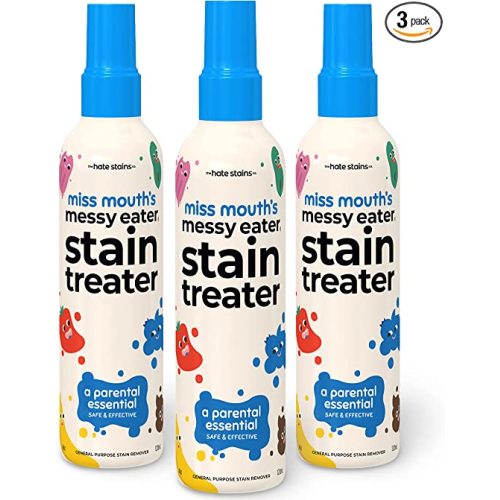 Miss Mouth's Messy Eater Stain Treater Spray - 4oz 3 Pack Stain Remover - Newborn & Baby Essentials - No Dry Cleaning Food, Grease, Coffee Off Laundry, Underwear, Fabric - 3 pack