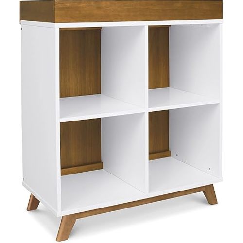 DaVinci Otto Convertible Changing Table and Cubby Bookcase in White and Walnut