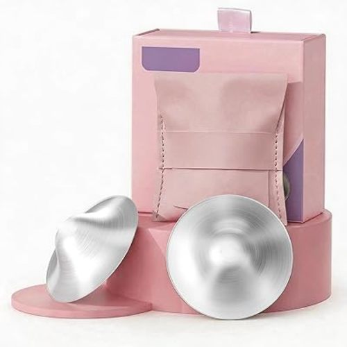 Silver Nursing Cups - 2Pcs -Silver Nipple Covers Breastfeeding for Baby and Mommy Breast Shell,Silver Nipple Covers Breastfeeding