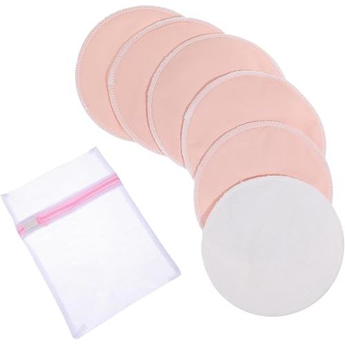 6pcs Reusable Nursing Pads 4-layer Washable Nursing Pads Ultra-Absorbent Breast Pads for Leaking Milk Nipple Pads for Breastfeeding Invisible Reusable Breast Pads Nursing Leak-Proof(6 Pack + Wash Bag)
