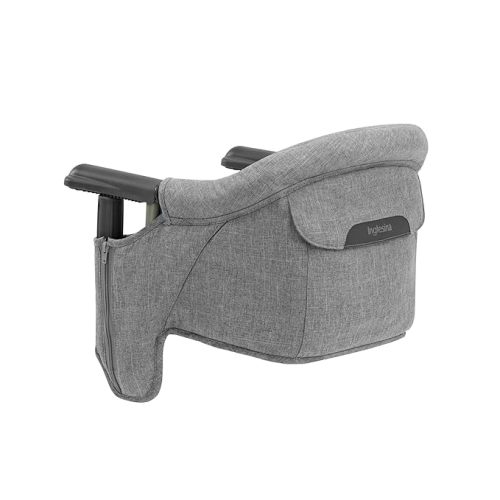 Inglesina Fast Table Chair, Stone Gray Melange - Portable High Chair for Baby & Toddlers 6-36 Months - Fits Tables 0.8'' - 3.5'' - Collapsible and Compact Design Space Saving - Travel Bag Included