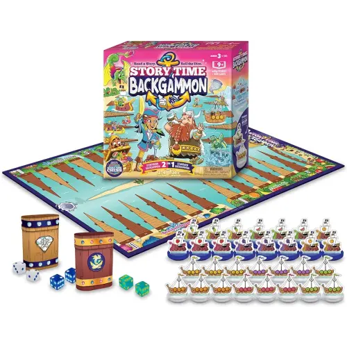 Story Time Backgammon Set for Beginners, Educational Learning Game, Backgammon Game for Kids, Learn How to Play Backgammon, Board Game for Kids Ages 3 and Up, Educational Game