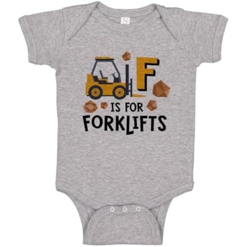 TATY Kids F is for Forklifts Baby Infant Bodysuit