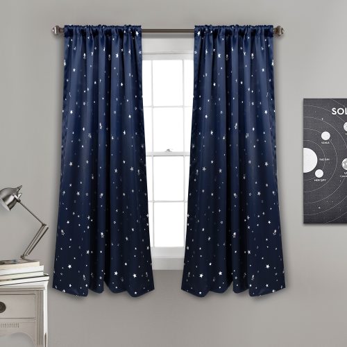 Lush Decor Star Room Darkening Window Curtain Panel Pair