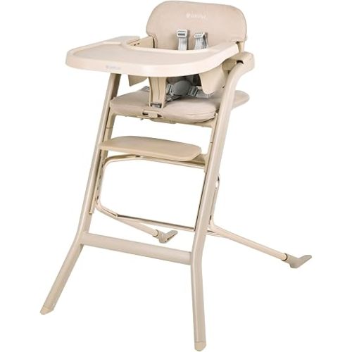 Unilove Grow with Me 2-in-1 Baby High Chair – Adjustable Toddler Chair with Baby Set, Removable Harness, One-Hand Seat & Footrest Adjustment, for Ages 6-60 Months - Sandy Beige