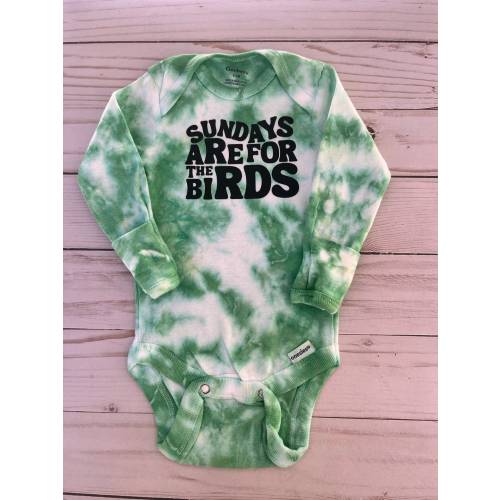 Sundays Are For the Birds | Toddler Eagles Shirt | Philadelphia Eagles Kelly Green | Tie Dye Bodysuit Tee | Gender Neutral | Philly