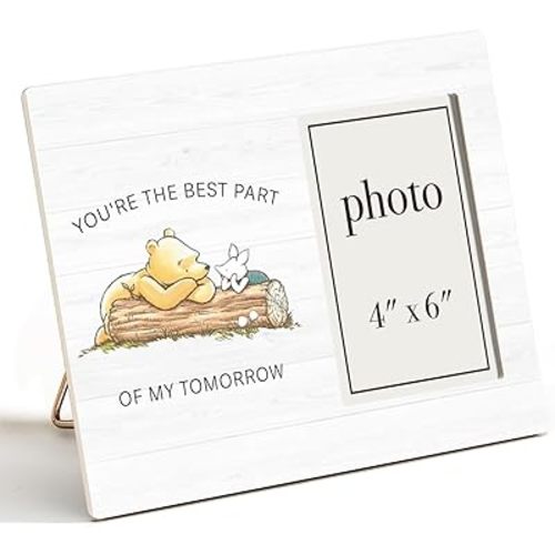 Pooh Bear Quote Picture Frame, Romantic Gifts for Friends Couples, Pooh Nursery Decor, You're the Best Part Photo Frame for 4 x 6 Inch Photo