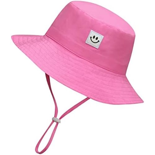 MaxNova Baby Sun Hat Smile Face UPF 50+ Toddler Bucket Hat for Boys Girls 0-7 Years