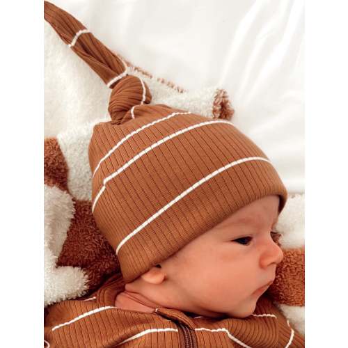 Saddle Stripe / Organic Ribbed Beanie