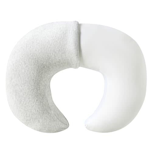 QUENESS Nursing Pillow, Plus Size Breastfeeding Pillow Original Support for Baby Boys Girls Breastfeeding Essentials, with Removable Soft Cotton Cover (Light Grey, Large (25.59*20.08*6.30 Inches))