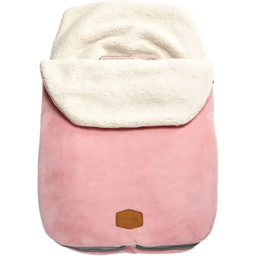 JJ Cole Bundle Me Winter Baby Car Seat Cover and Bunting Bag - Original - Sherpa Lined Weather Resistant Baby Carrier and Stroller Cover - Stroller Accessories and Winter Baby Essentials - Blush Pink