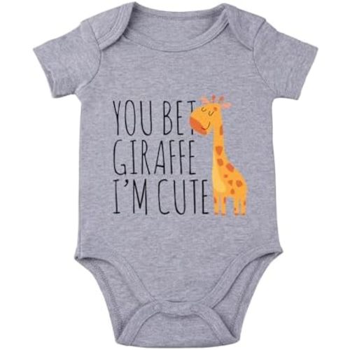 Listery Funny Giraffe Bodysuit for Baby - Im Cute, Infant & Newborn Clothes