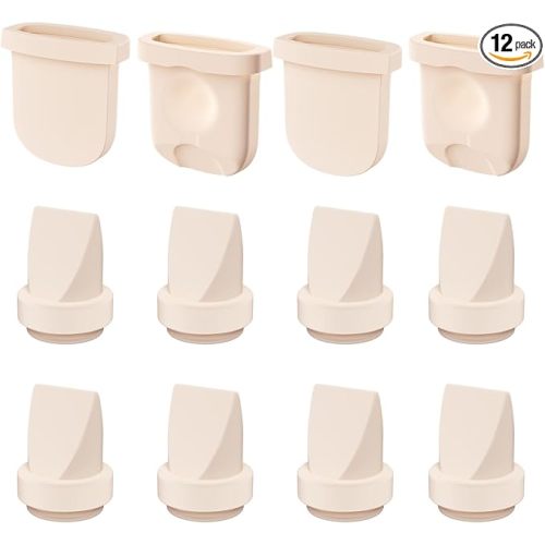 12-Piece Breast Pump Replacement Kit, 8pcs Duckbill Valves and 4pcs Diaphragm Compatible with eufy S1 Pro/S1/E20/E10 Wearable Pump, Fit for eufy Breastpump Replacement Parts