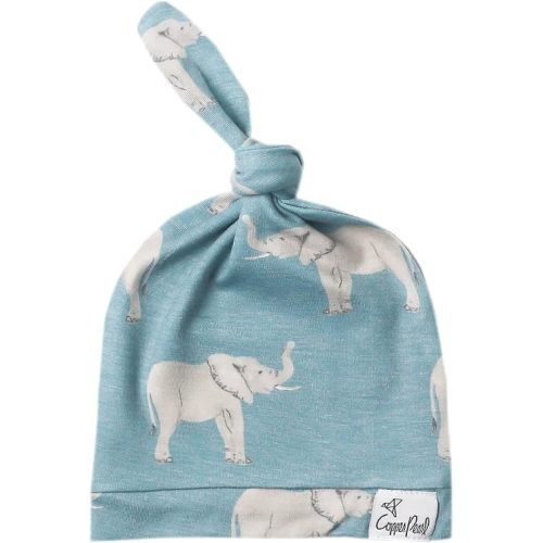 Baby Beanie Hat Top Knot Stretchy Soft"Peanut" by Copper Pearl