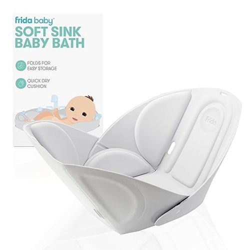 Frida Baby Soft Sink Baby Bath, Sink Bather for Baby, Easy to Clean Baby Bather That Supports Baby's Head