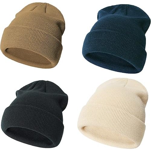 Urban Virgin 4 Packs Toddler Girls Winter Hats Infant Boys Beanie Soft Baby Caps Beanies Kids Knit Winter Hats