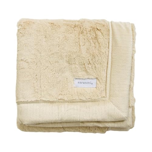 SARANONI Receiving Blankets for Babies Super Soft Boutique Quality Lush Luxury Baby Blanket (Ivory, Receiving Blanket 40" x 30")