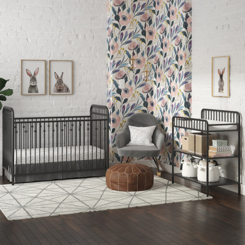 Little Seeds Monarch Hill Ivy Metal Crib - Black