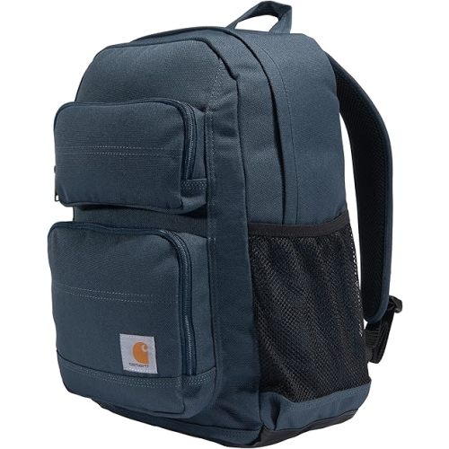 Carhartt Single-Compartment, Durable Pack with Laptop Sleeve and Duravax Abrasion Resistant Base, 27L Classic Backpack (Navy), One Size