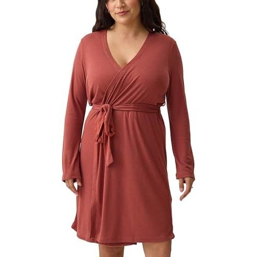 Kindred Bravely Essentials Ribbed Maternity & Nursing Robe Lightweight Breastfeeding Wrap Pregnancy Postpartum Lounge
