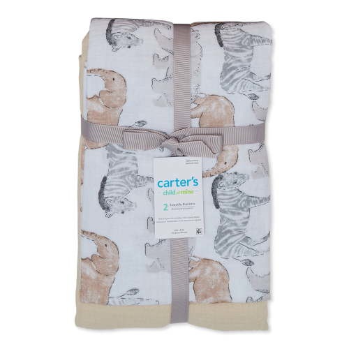 Carter's Child of Mine, Infant Safari Swaddle, 2 Pack