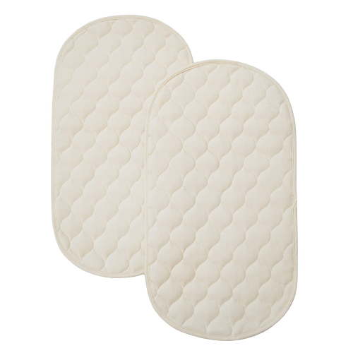 2 Pack Waterproof Quilted Playard Changing Table Protector Pads Made with Organic Cotton Top Layer, 23" x 12"