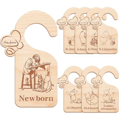 Winnie Baby Closet Divider -Winnie Nursery Decor Wardrobe Baby Closet Organizer,Daisy Design Nursery Decor Clothes Hanger Dividers for Sorting 8 from Newborn to 24+ Months,bee