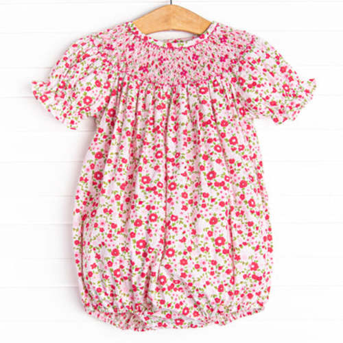 Pink-ing of You Smocked Bubble, Pink – Stitchy Fish