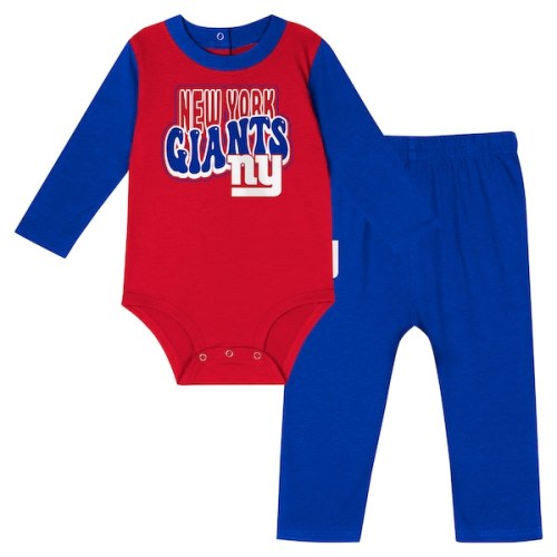 New York Giants Infant Double Up Long Sleeve Bodysuit and Pants Set