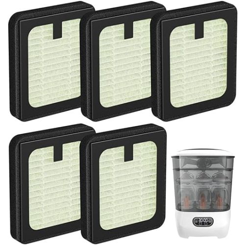 Dryer Advanced HEPA Filter Replacement for Baby Brezza Baby Bottle Washer, Sterili-zer and Dryer Advanced (Not for Pro), 5 Pack