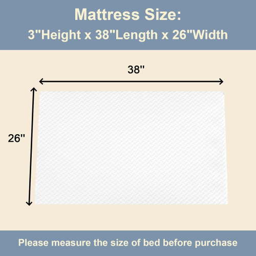 3 Inch Mini Crib Mattress, 38x26" Waterproof & Machine Washable with Firm Foam Support