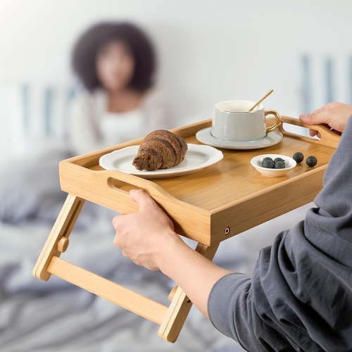 Foldable Bamboo Bed Tray Table
