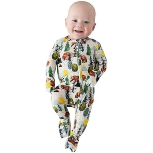 Posh Peanut Convertible Baby Sleepers - Boys Footless Baby Pajamas - Style Archer - 3-6 months