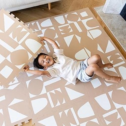 Lillefolk Baby Play Mat for Floor – 6x6ft Terracotta | Soft Non Toxic Premium EVA Foam Tiles for Tummy Time, Crawling & Playroom – Waterproof Interlocking Floor Mat for Babies & Toddlers (9 Tiles)