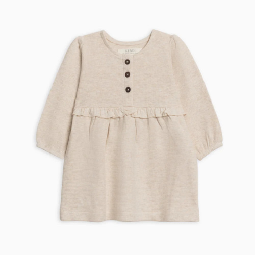 Nina Waffle Knit Ruffle Waist Dress