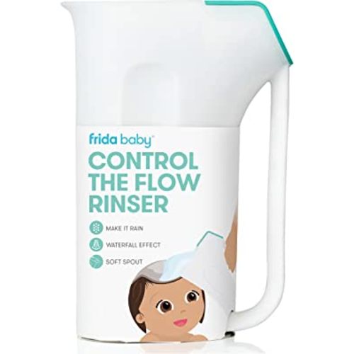 FridaBaby Control The Flow Polypropylene ABS Rinser|Bath Time Rinse Cup with Easy Grip Handle and Removable Rain Shower