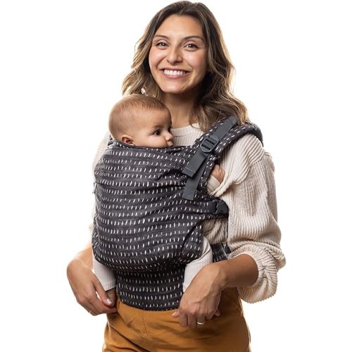 Boba X Baby Carrier - Adjustable Infant Carrier for Newborn to Toddler, Front and Backpack Babywearing 7 to 45 lbs, Ergonomic Baby Carrier with Crossable Straps and Padded Shoulders (Denim Rain)