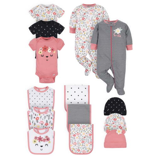 Gerber Baby Girl Clothes Gift, 14-Piece Outfit Set (Newborn – 3/6 Months)