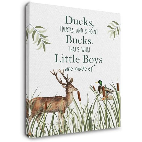 Ryeolo Boys Room Wall Art, Gifts for Baby Boys, Deer Picture Wall Art, Famous Quotes Framed Canvas Wall Art, Rustic Nursery Southern Decor 12X16 Inches